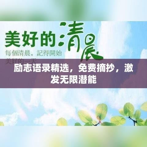 励志语录精选，免费摘抄，激发无限潜能